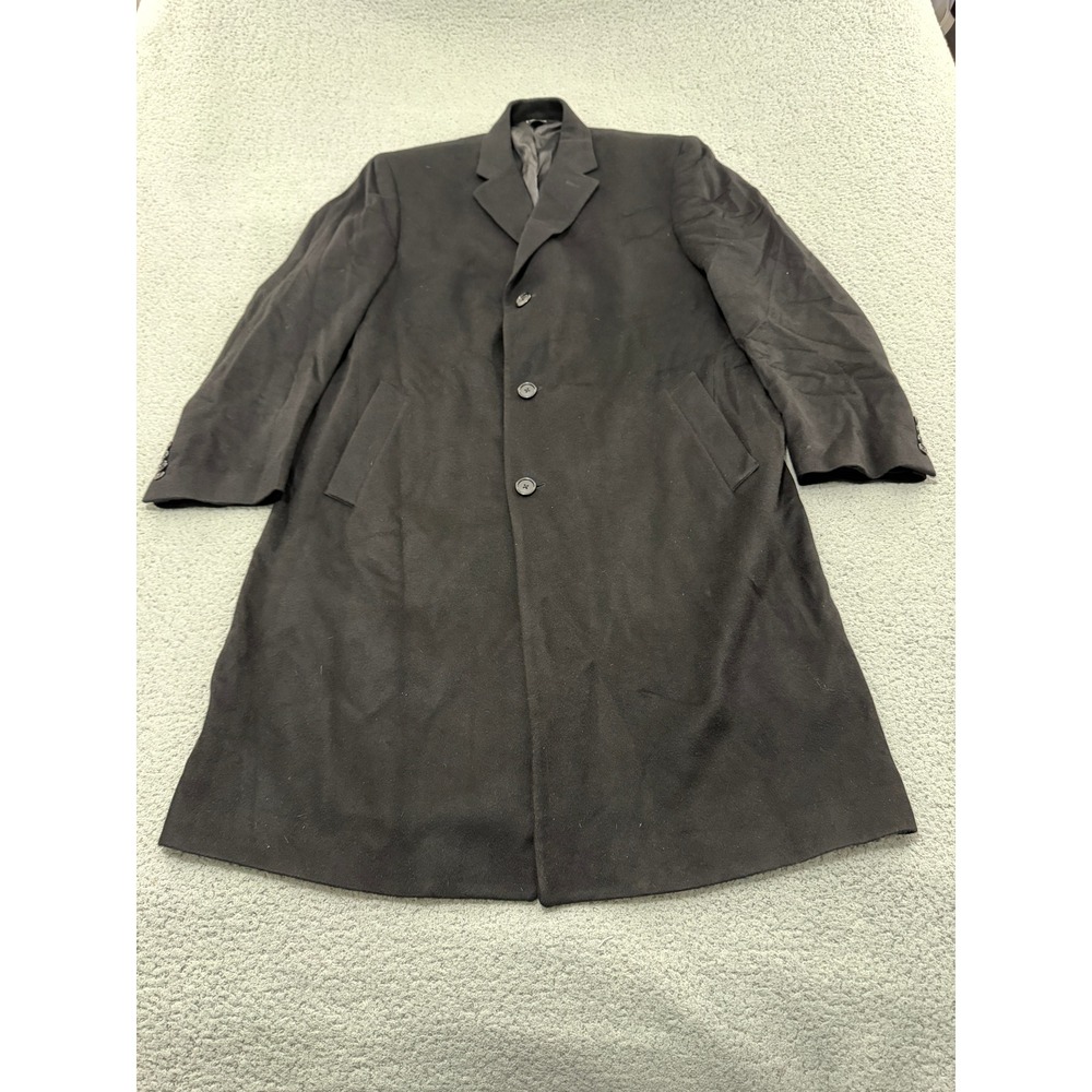 Jos A Bank Signature Collection 100% Cashmere Overcoat Black 42L Topcoat Mens